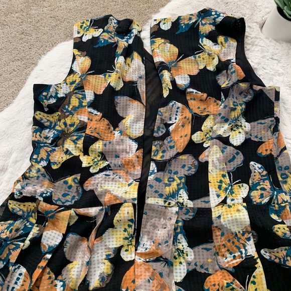 Nine West Black Butterfly Sleeveless Dress- 16 - Picture 9 of 10